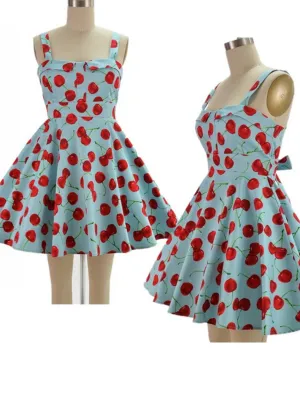 retro swing cherry dress