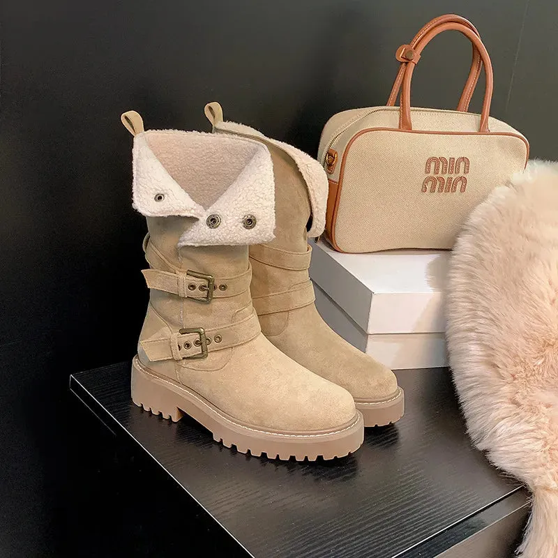 Round Toe Platform Boots