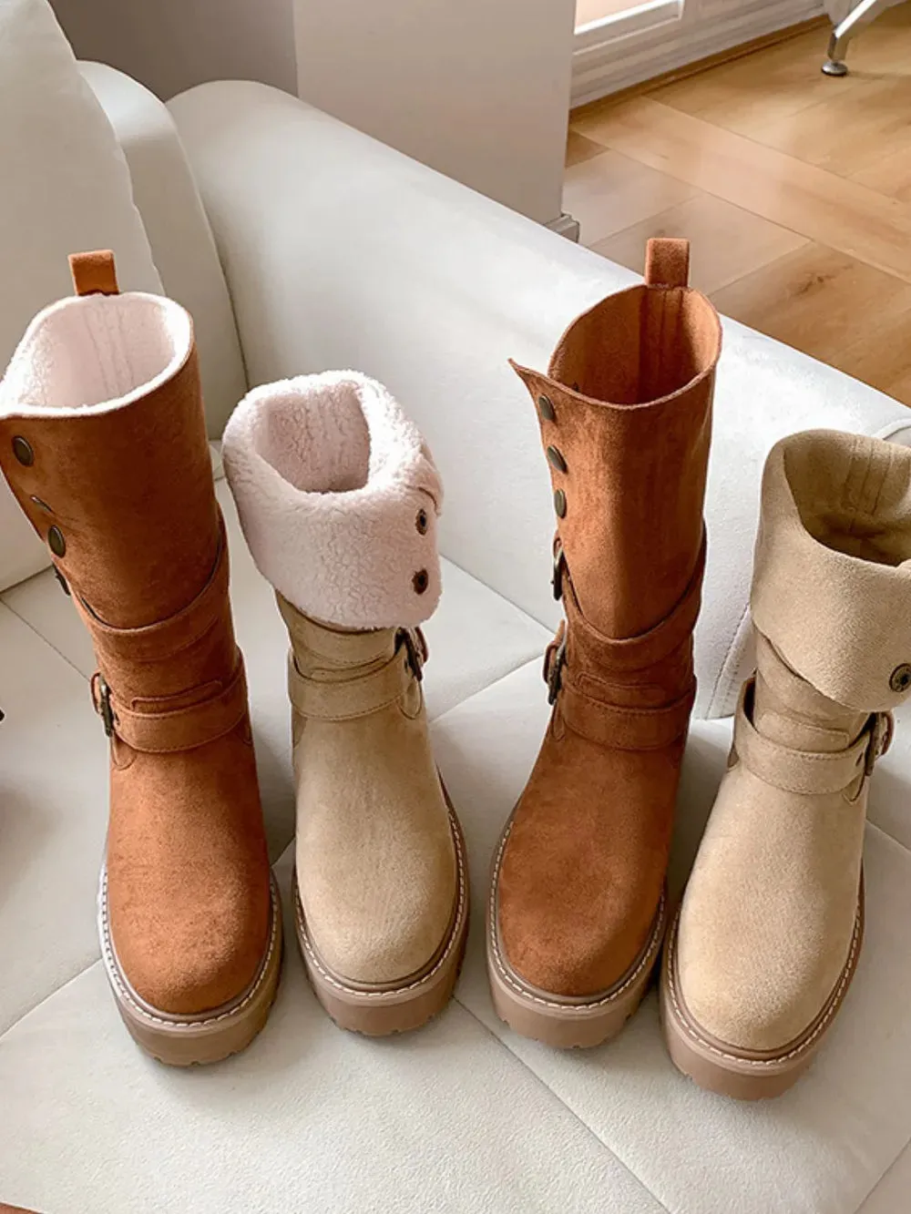 Round Toe Platform Boots
