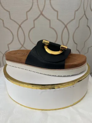 SALVIA DENNI BLACK SMOOTH LEATHER