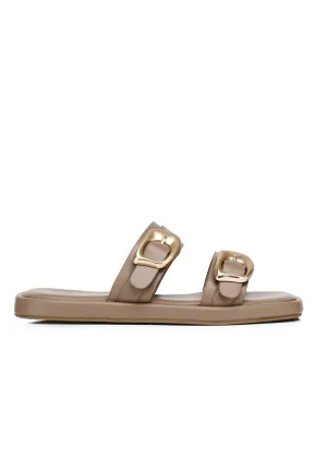 Samyan Buckled Strap Sandals (Brown)