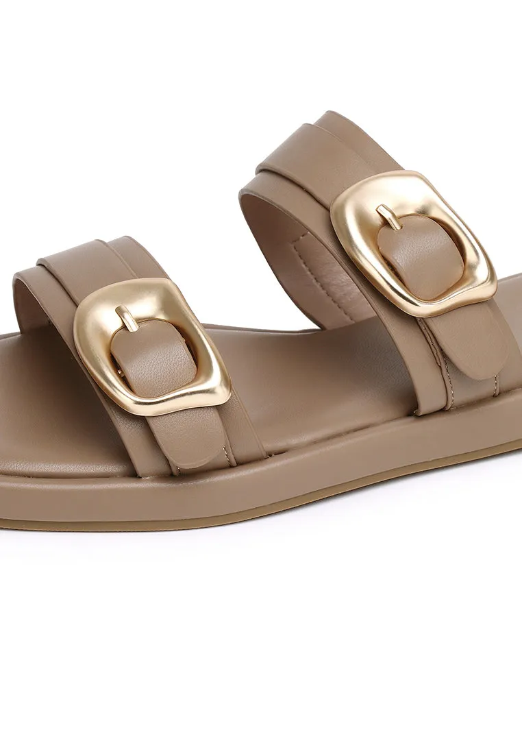Samyan Buckled Strap Sandals (Brown)