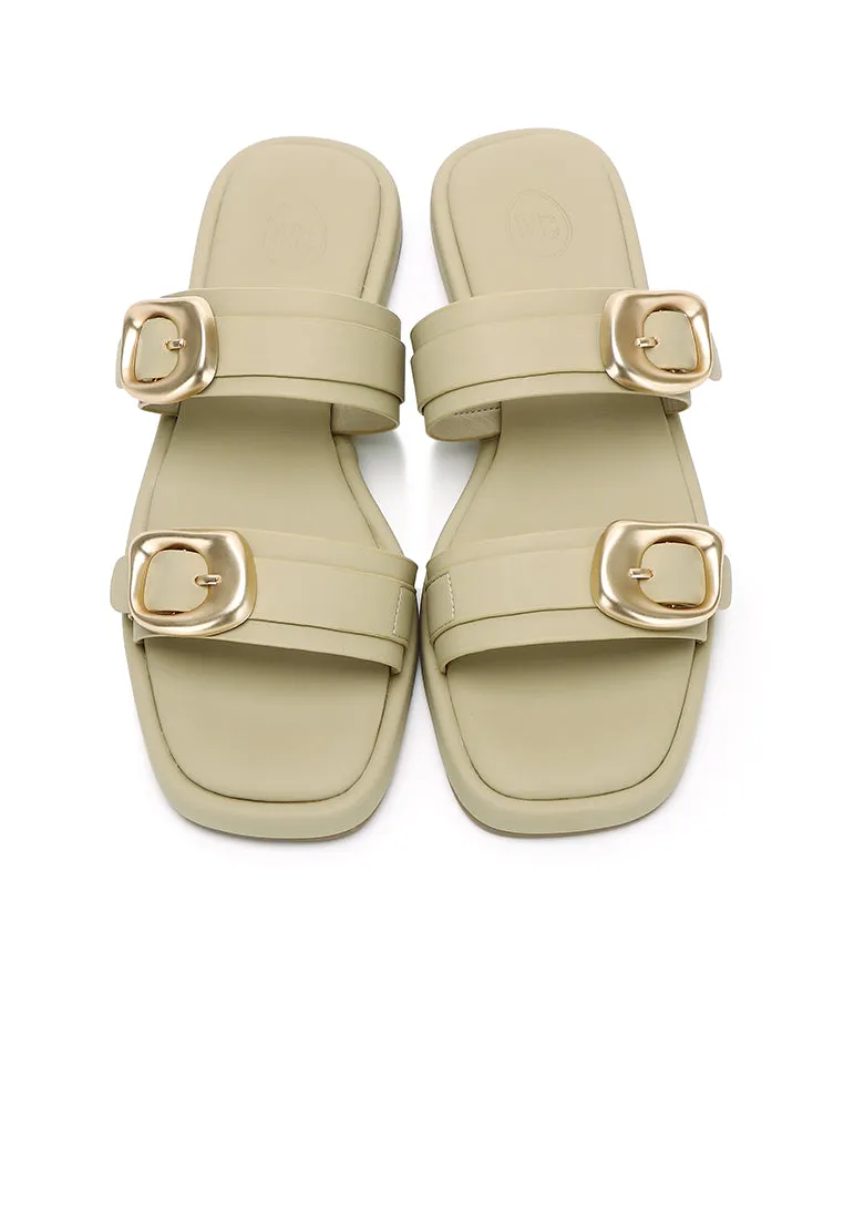 Samyan Buckled Strap Sandals (Olive)