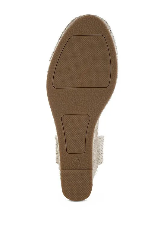 Sea Breeze Woven Lace-Up Espadrille Wedges