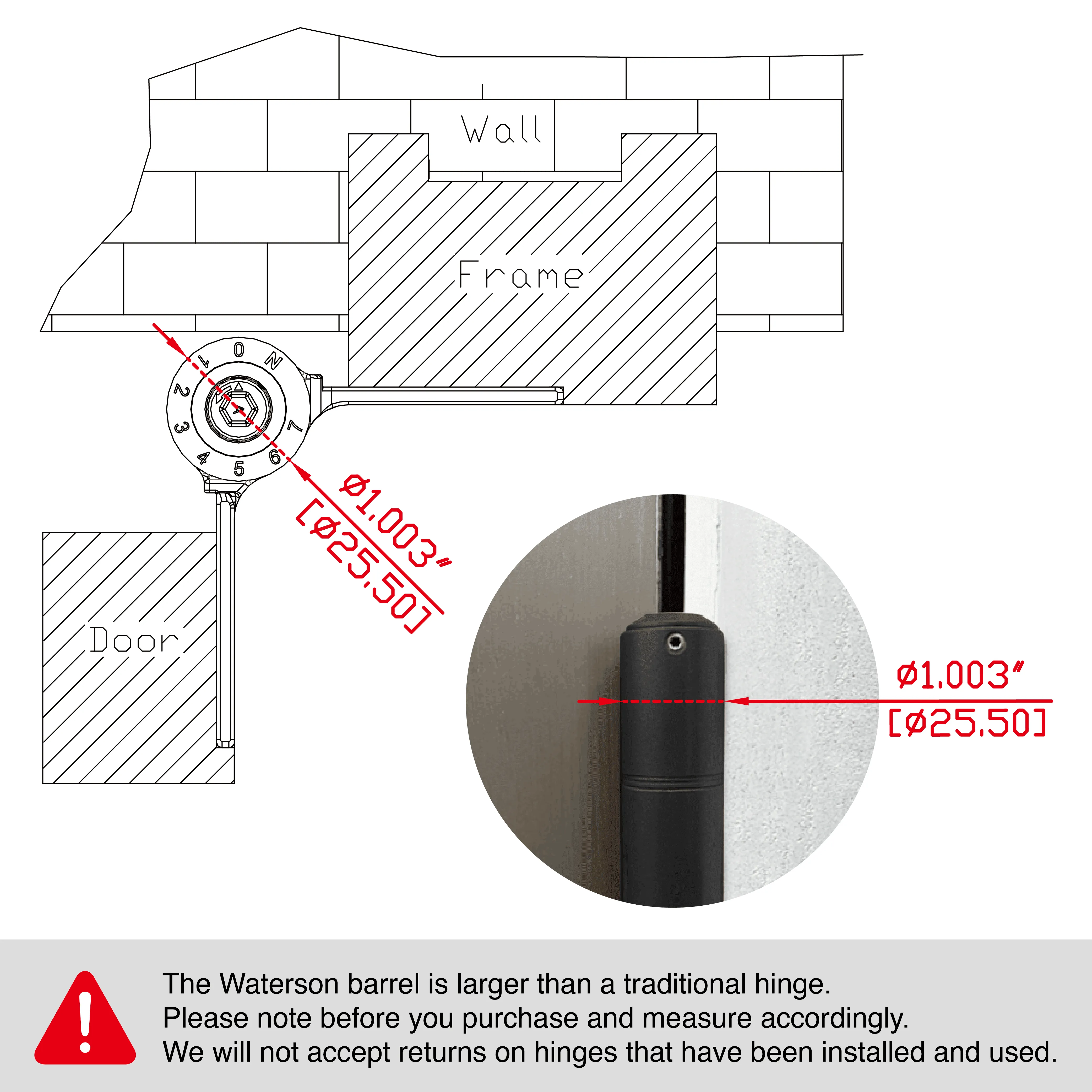 Self Closing Gate Hinges | 7ft | SS304 | K51P-A3 | 3 Pack