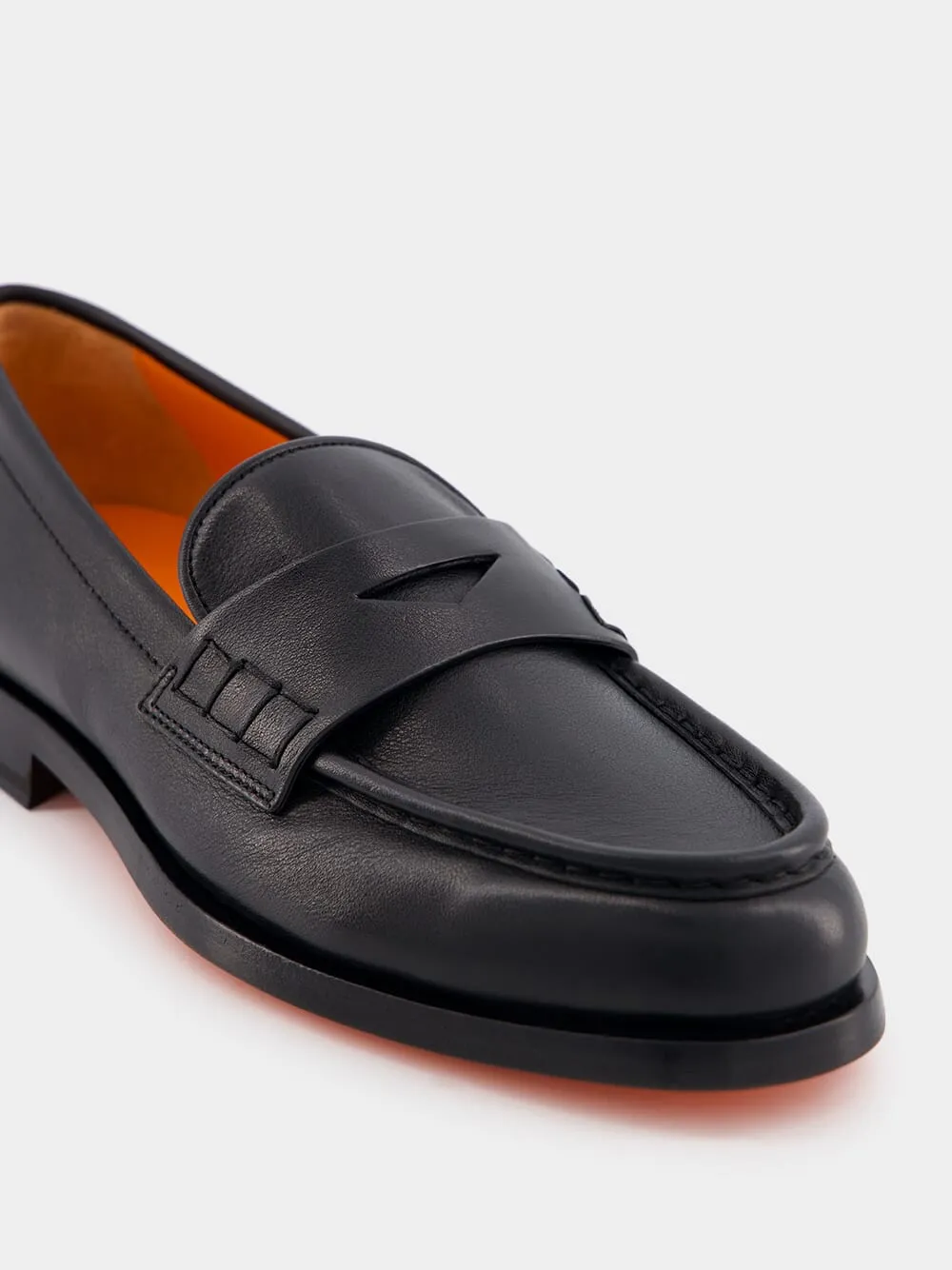 Sleek Black Leather Loafers