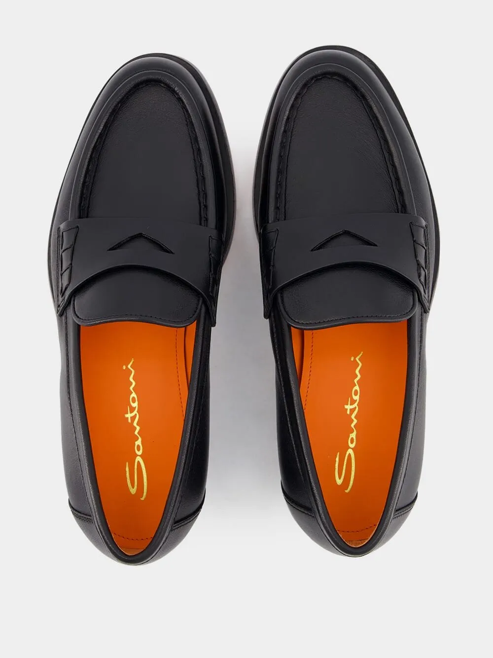 Sleek Black Leather Loafers