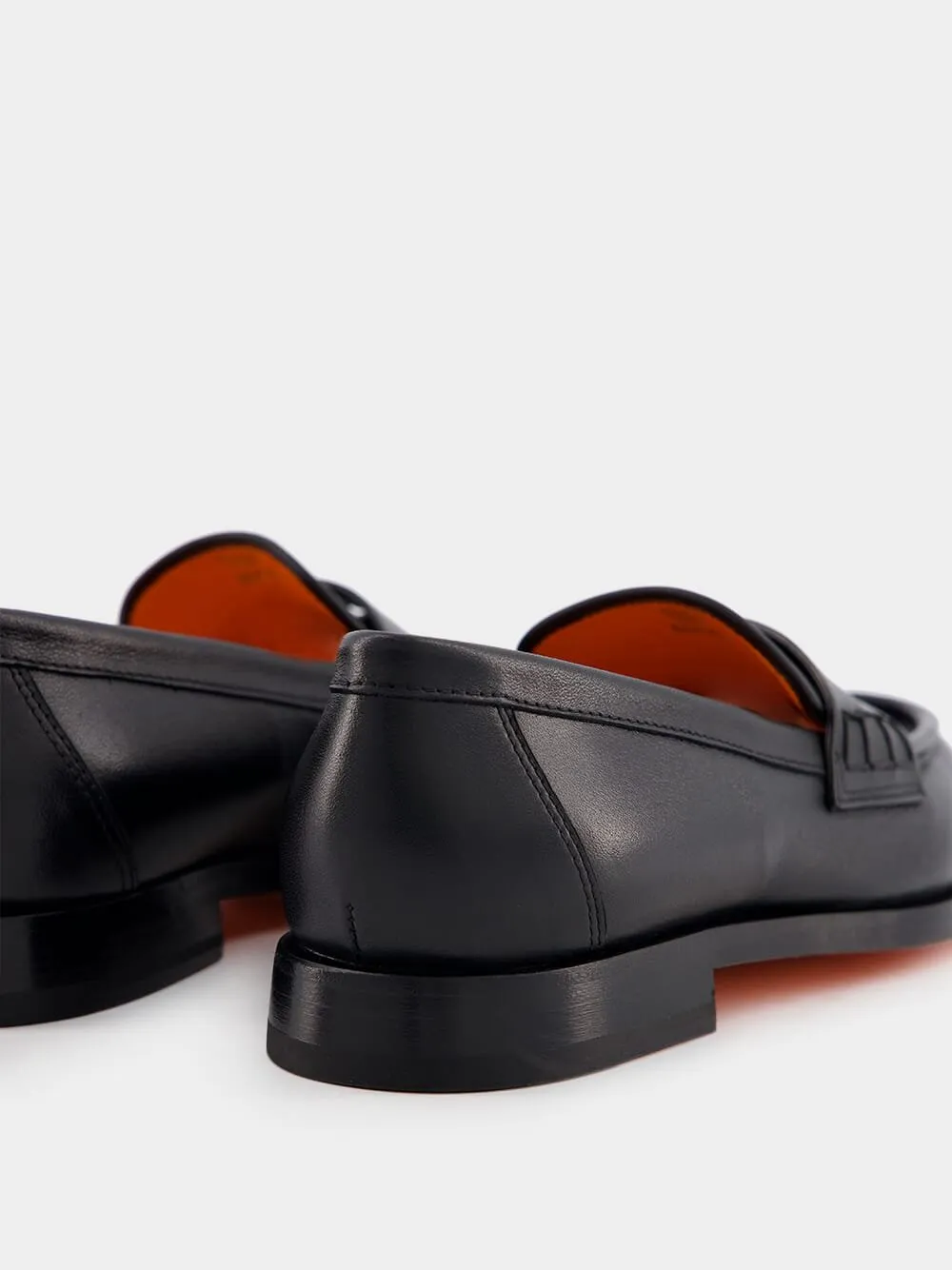 Sleek Black Leather Loafers
