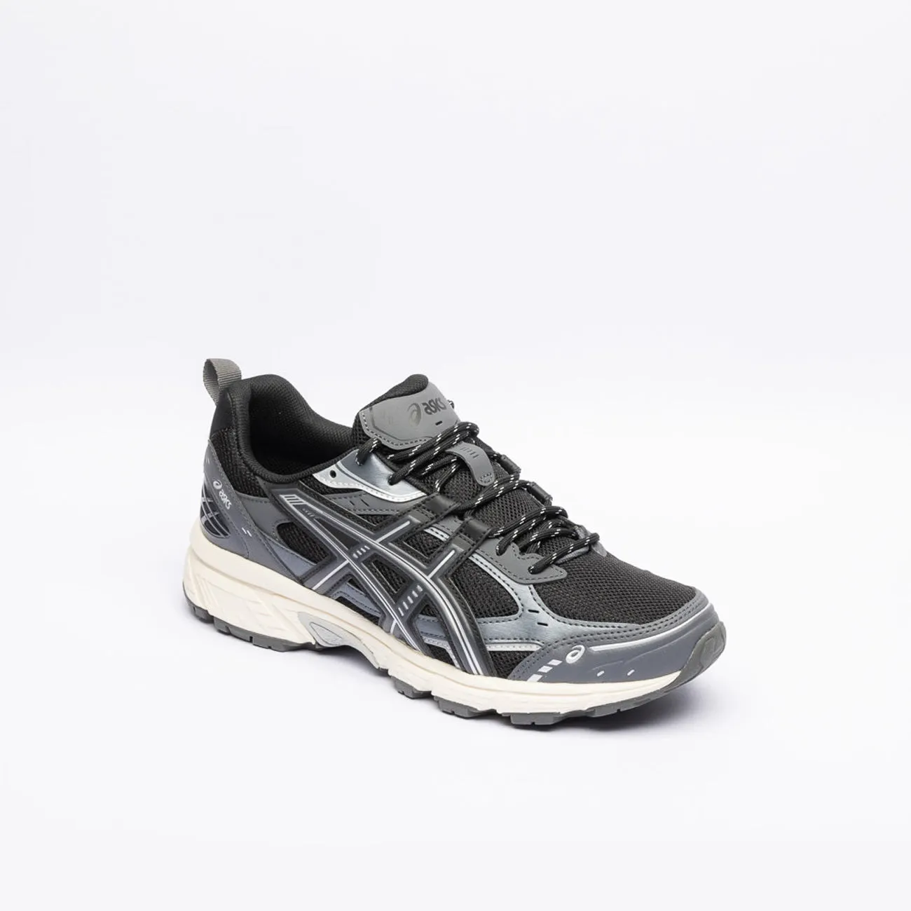 Sneaker trail running Asics Gel-Nunobiki in pelle grigia e tessuto nero