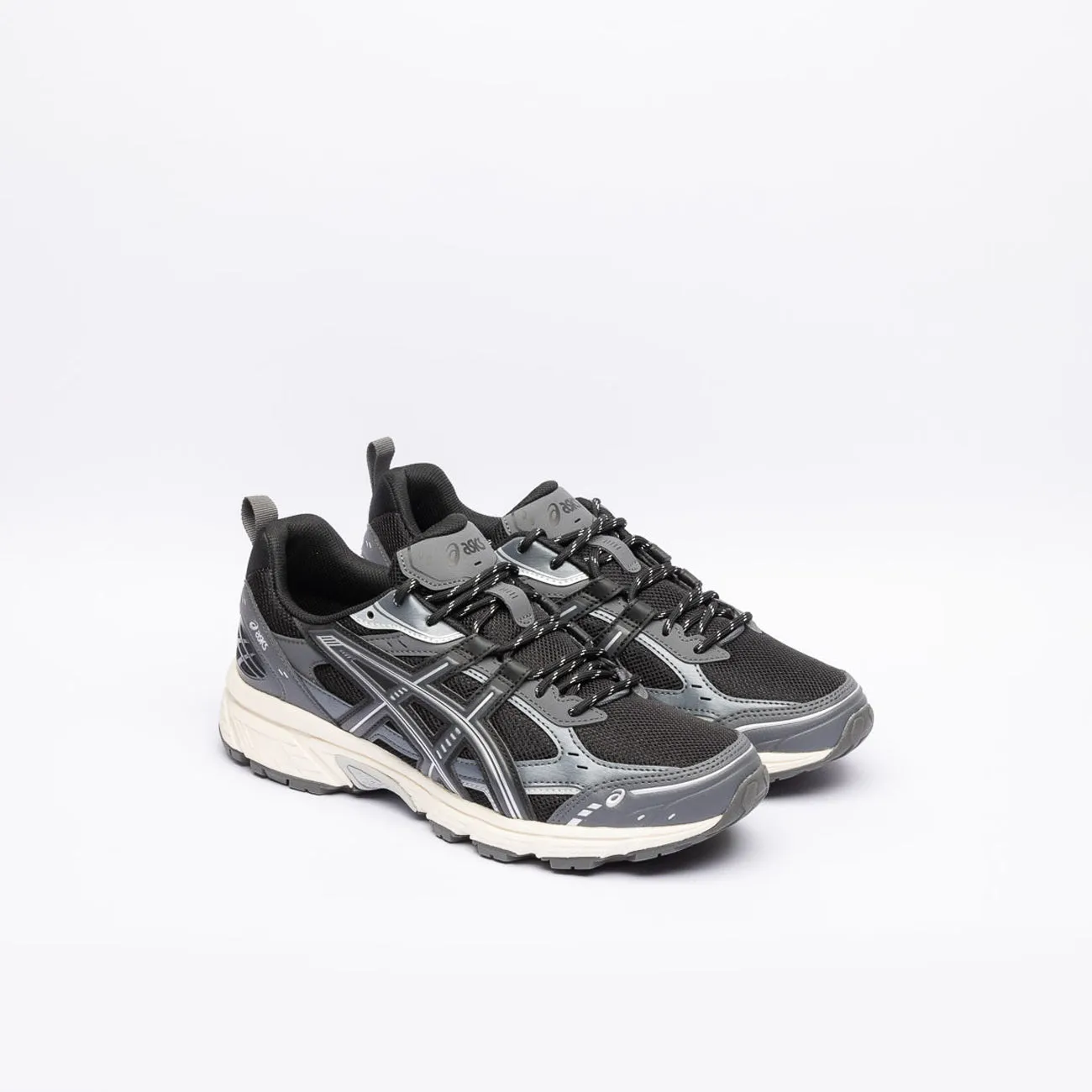 Sneaker trail running Asics Gel-Nunobiki in pelle grigia e tessuto nero