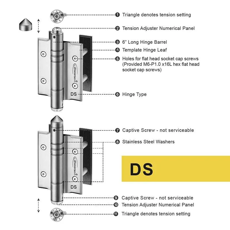 Soft Close Gate Hinges | Beach Side Gate | 7ft | SS304 | K51P-D3 | 3 Pack