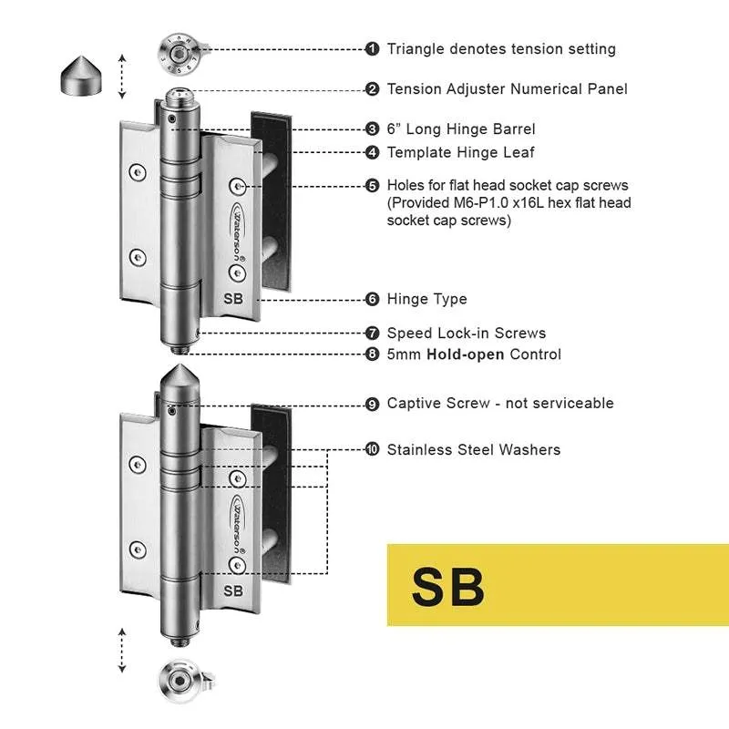 Soft Close Gate Hinges | Beach Side Gate | 7ft | SS304 | K51P-D3 | 3 Pack