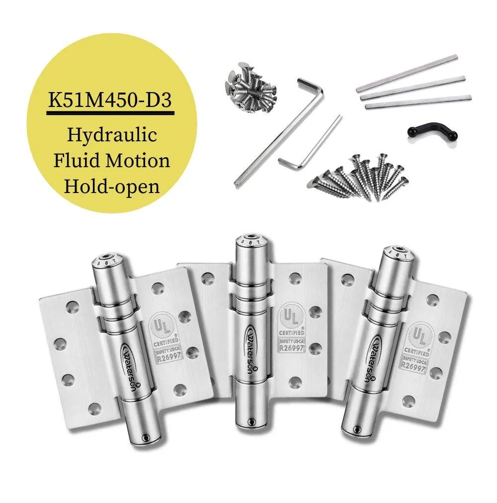 Soft Close Hydraulic Hinge | Interior Door | Arched Door | SS304 | K51M-450-D3 | 3 Pack