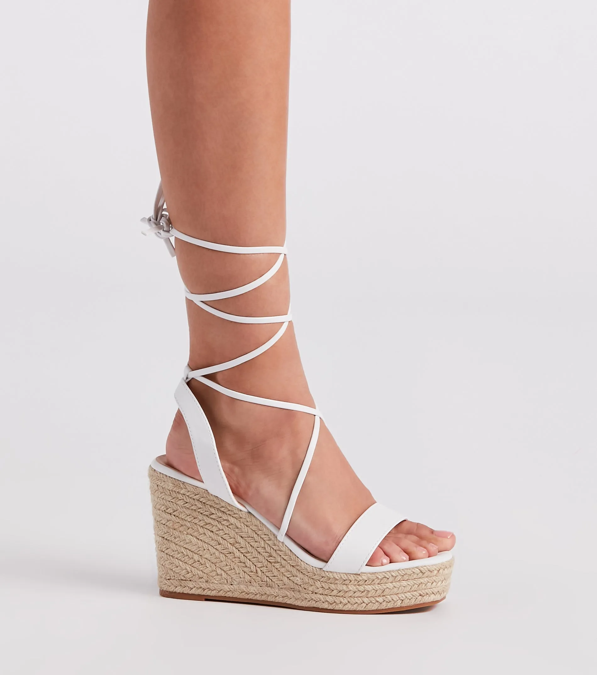 Spring Step Espadrille Lace-Up Wedges