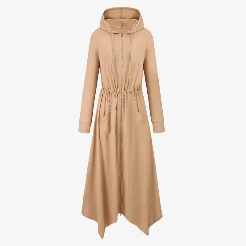 Spring/Summer Women’s Modal Fabric Loose Style Gold Zipper Dress