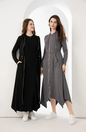 Spring/Summer Women’s Modal Fabric Loose Style Gold Zipper Dress