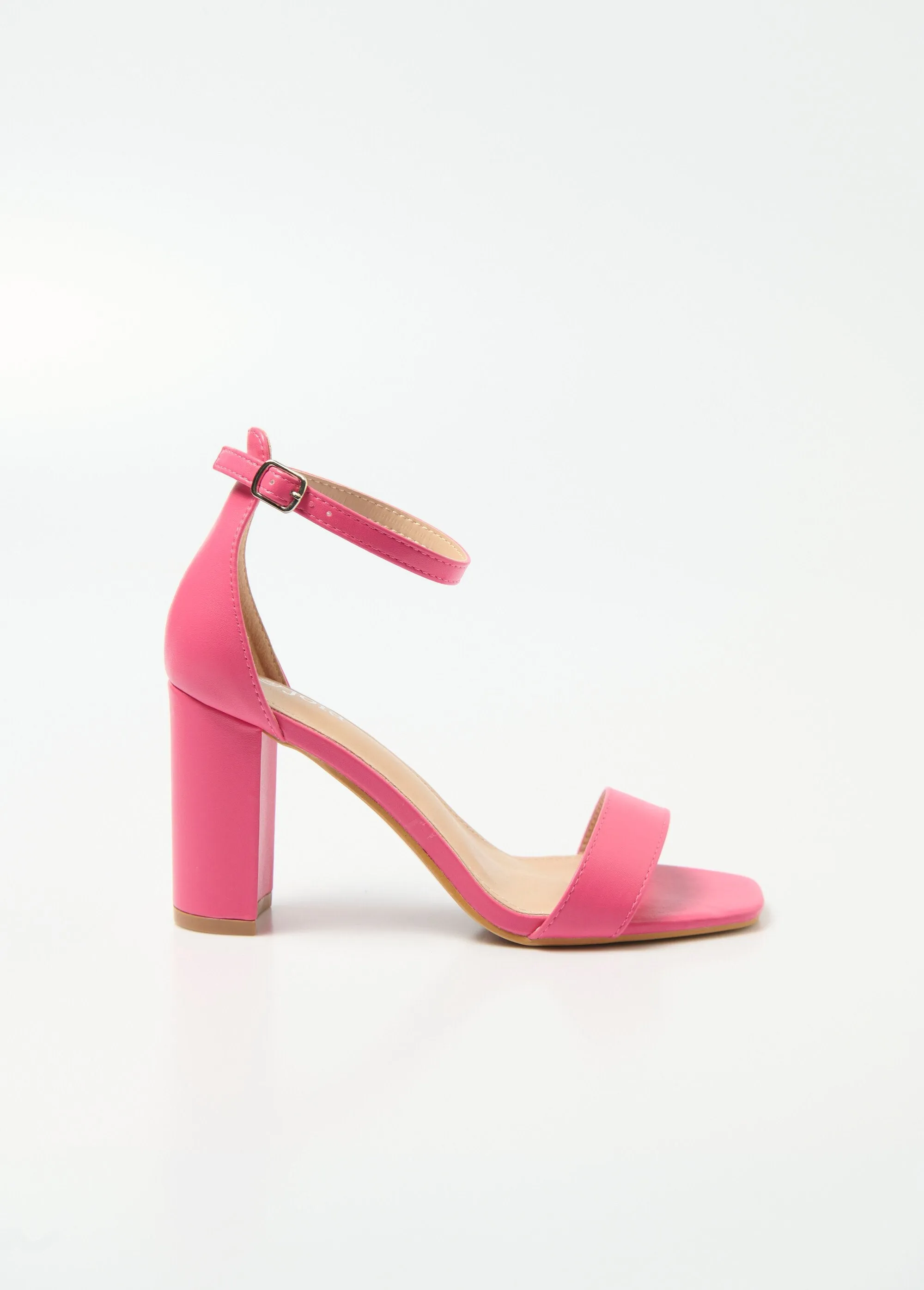 Square toe high heel sandals with straps
