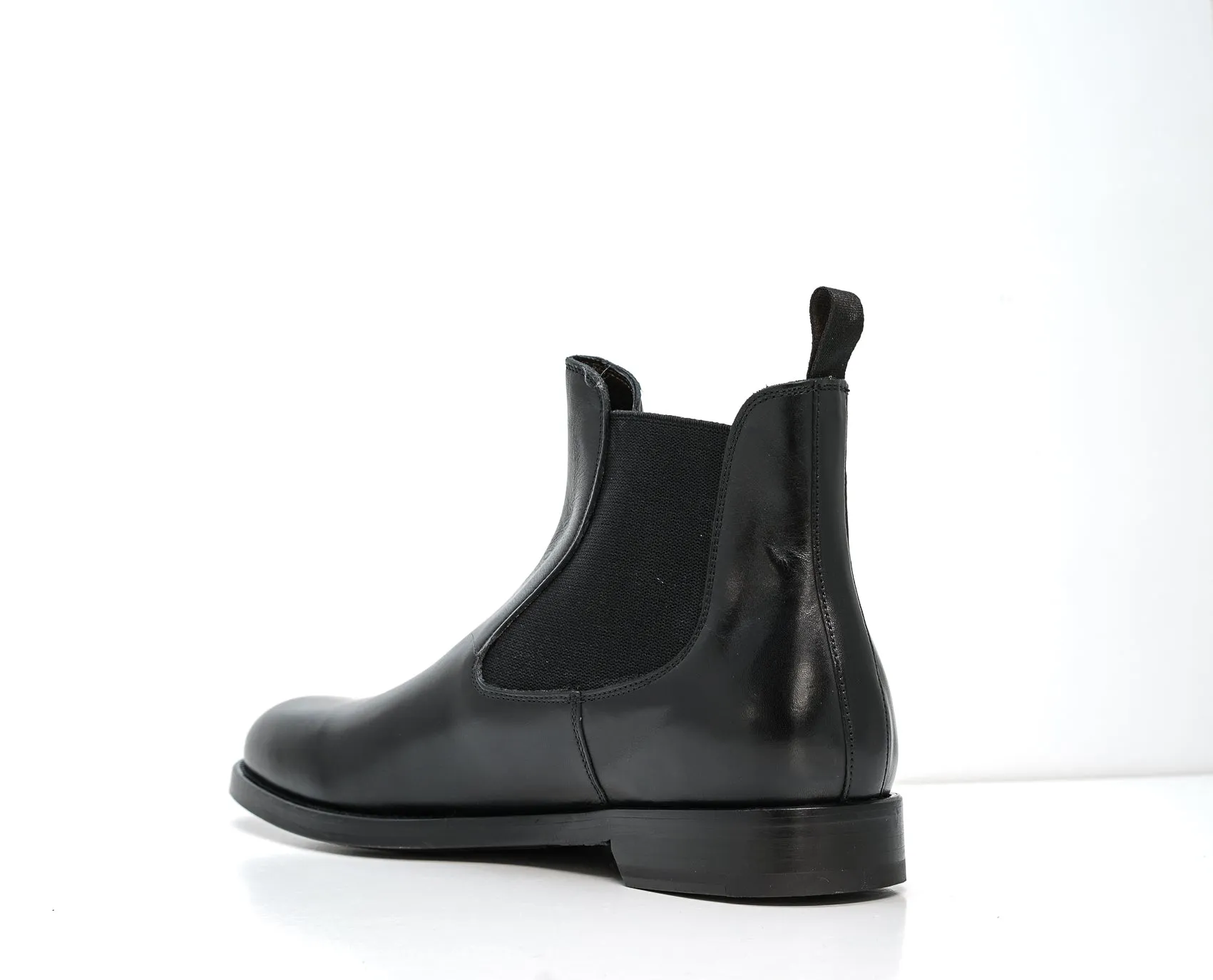 Stefano Stefani Men's Black Leather Pull On Boots 9137 20% OFF