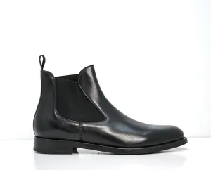 Stefano Stefani Men's Black Leather Pull On Boots 9137 20% OFF