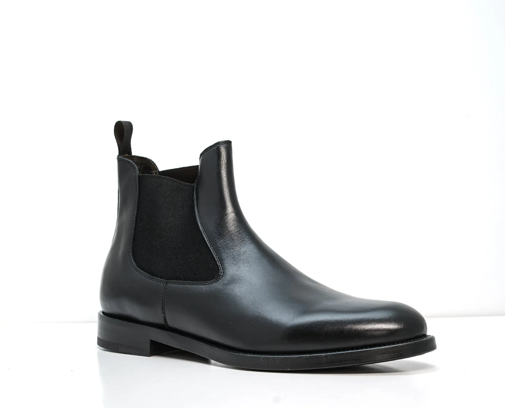 Stefano Stefani Men's Black Leather Pull On Boots 9137 20% OFF