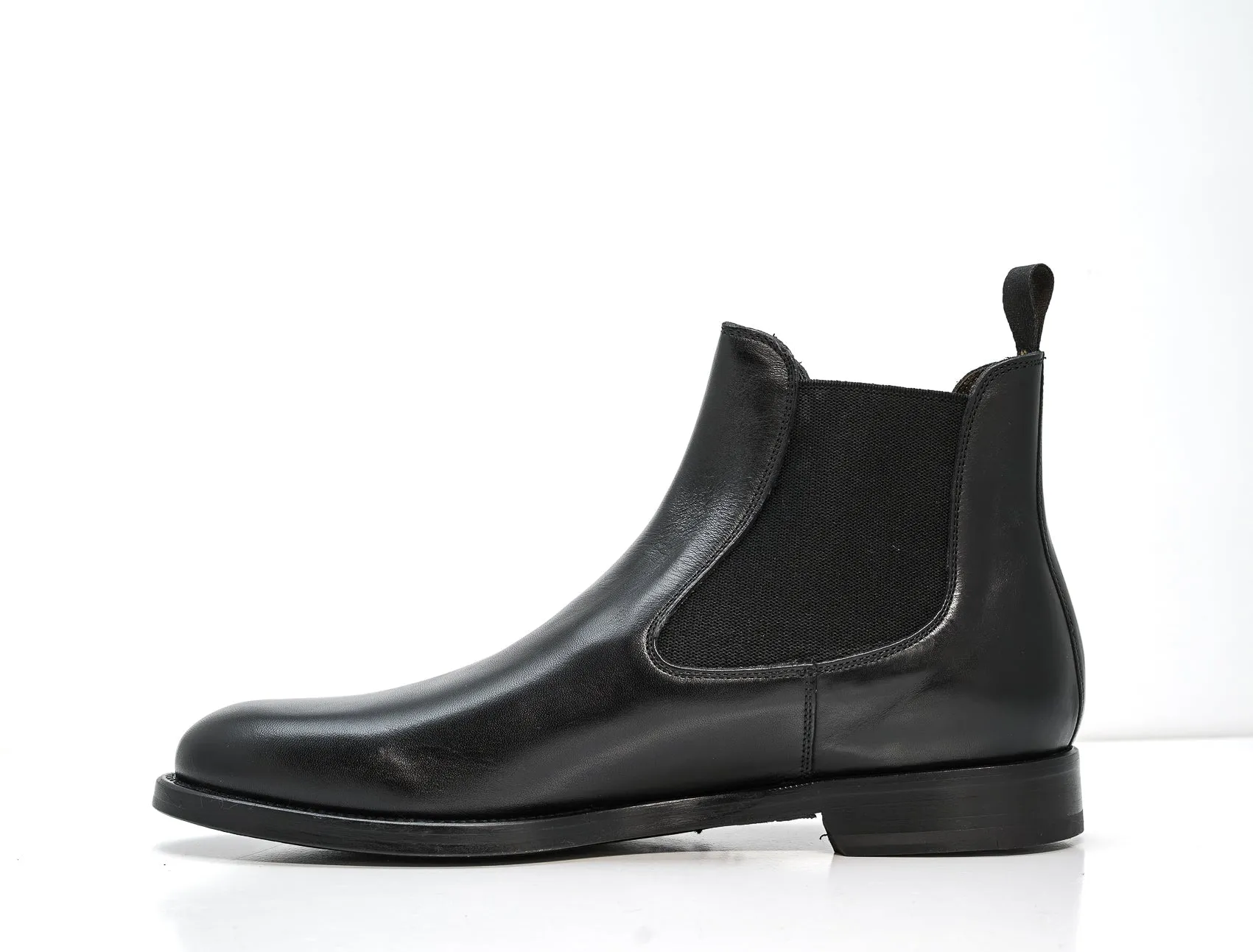 Stefano Stefani Men's Black Leather Pull On Boots 9137 20% OFF