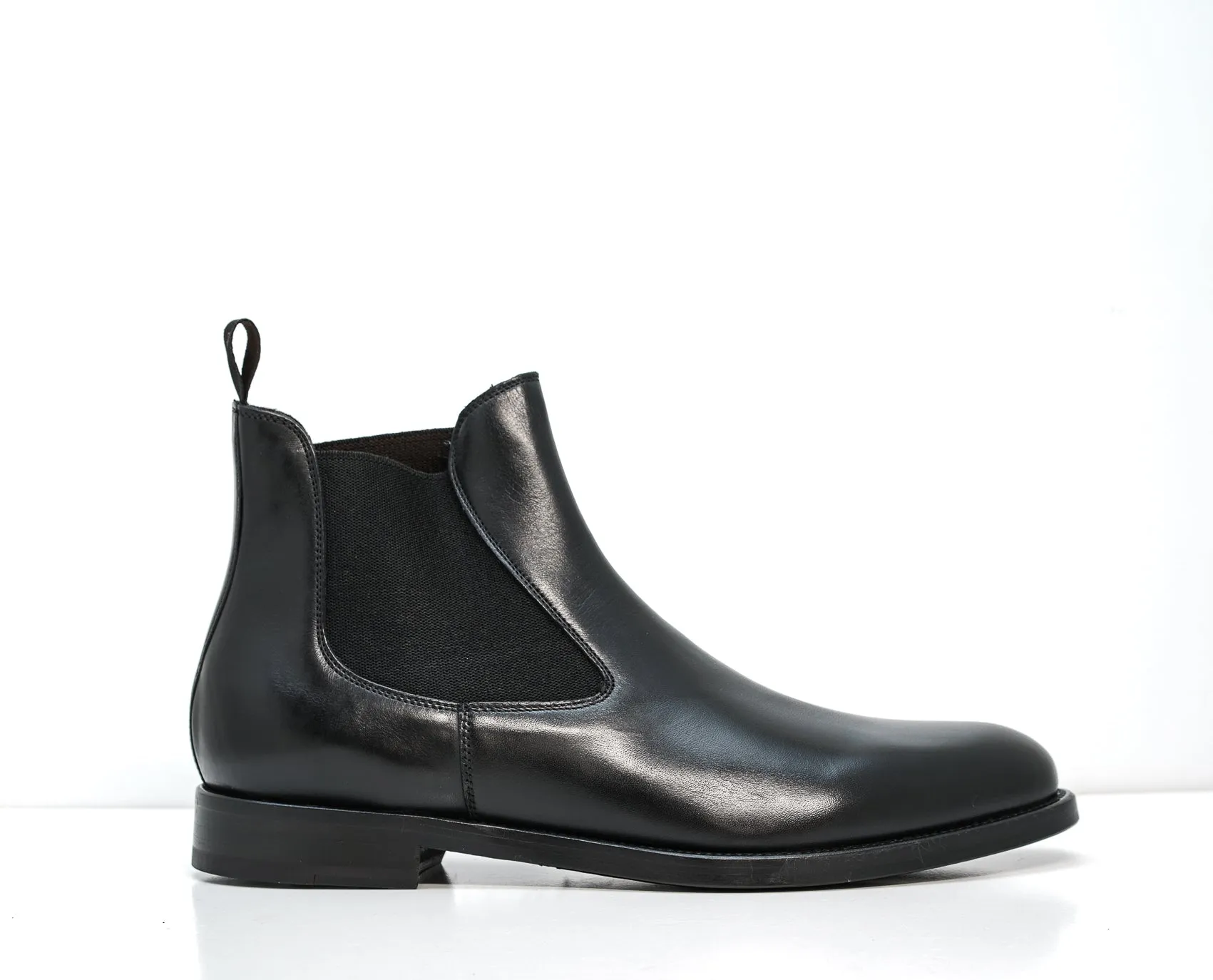 Stefano Stefani Men's Black Leather Pull On Boots 9137 20% OFF