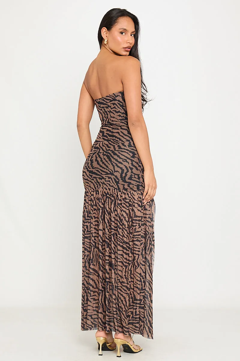 Strapless Animal Print Maxi Dress | Wild & Chic | Effortless Glam