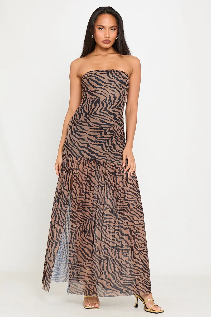 Strapless Animal Print Maxi Dress | Wild & Chic | Effortless Glam