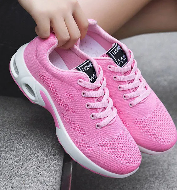 Stylish Women's Running Sneakers with Breathable Mesh and Air Cushion Sole