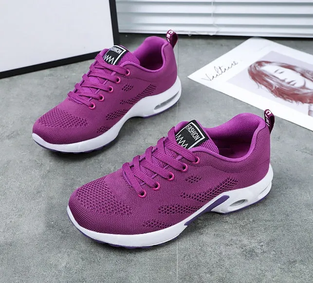 Stylish Women's Running Sneakers with Breathable Mesh and Air Cushion Sole