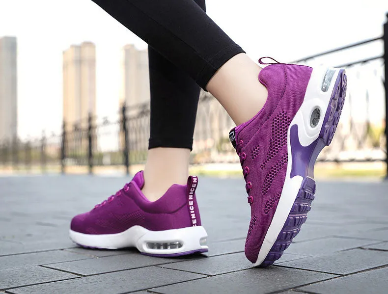 Stylish Women's Running Sneakers with Breathable Mesh and Air Cushion Sole