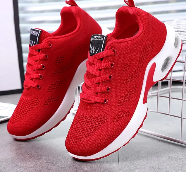 Stylish Women's Running Sneakers with Breathable Mesh and Air Cushion Sole