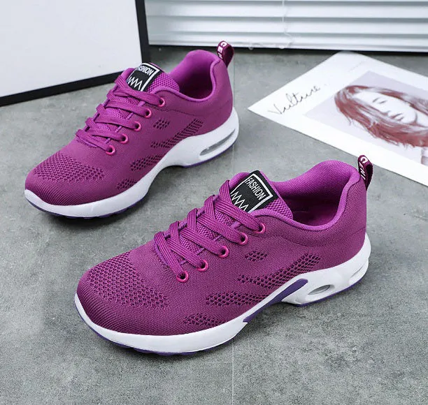 Stylish Women's Running Sneakers with Breathable Mesh and Air Cushion Sole