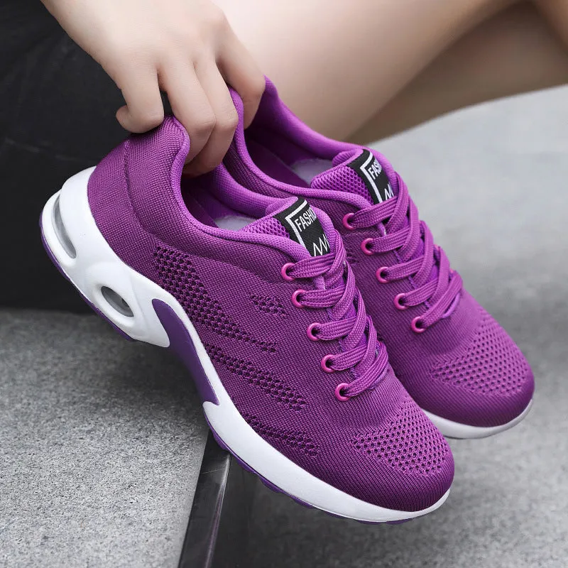 Stylish Women's Running Sneakers with Breathable Mesh and Air Cushion Sole