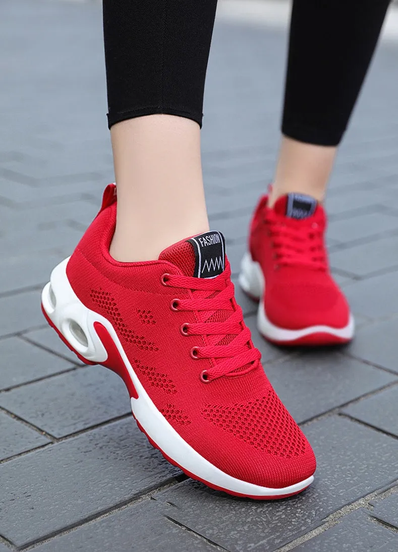 Stylish Women's Running Sneakers with Breathable Mesh and Air Cushion Sole