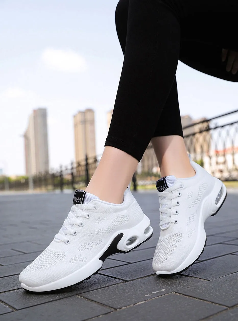 Stylish Women's Running Sneakers with Breathable Mesh and Air Cushion Sole