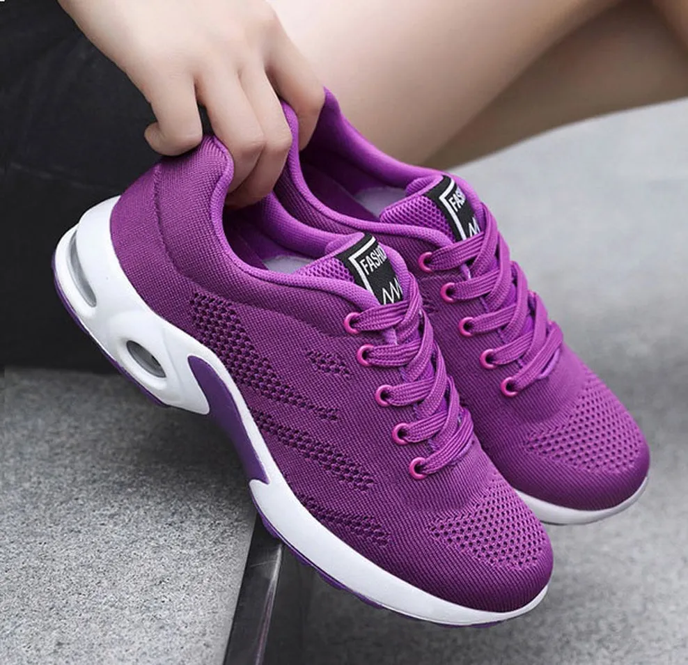 Stylish Women's Running Sneakers with Breathable Mesh and Air Cushion Sole