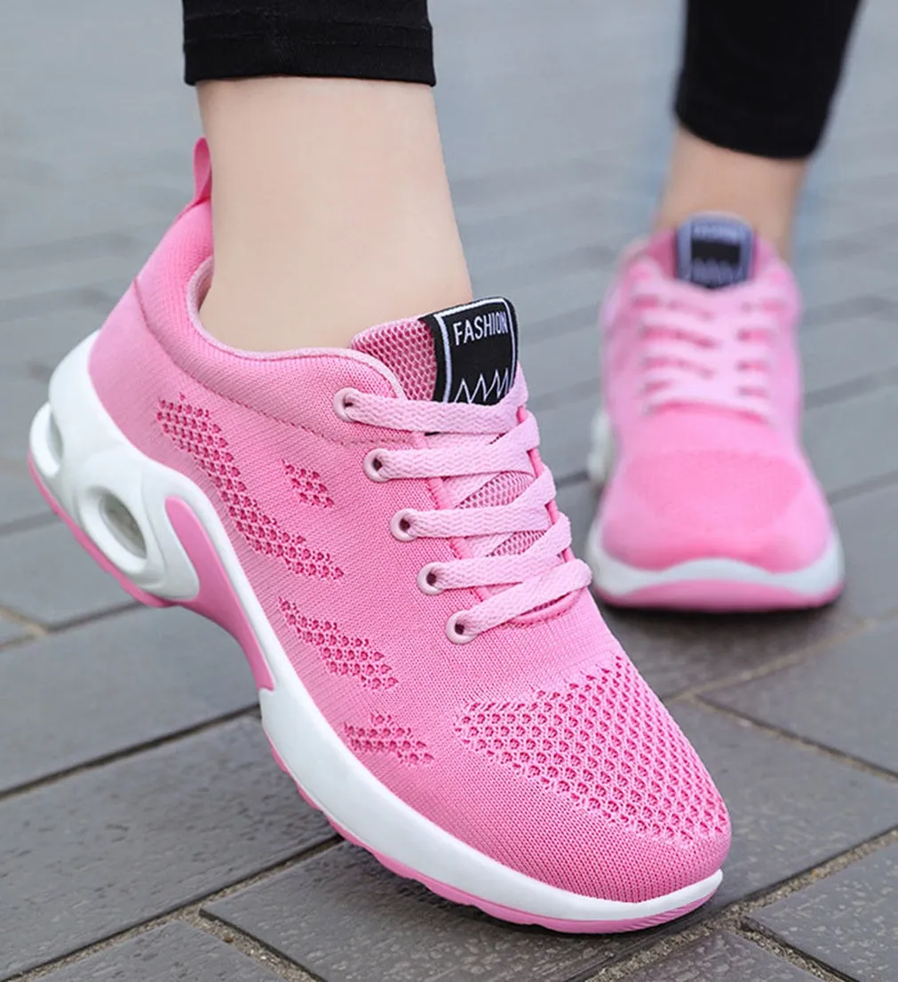 Stylish Women's Running Sneakers with Breathable Mesh and Air Cushion Sole