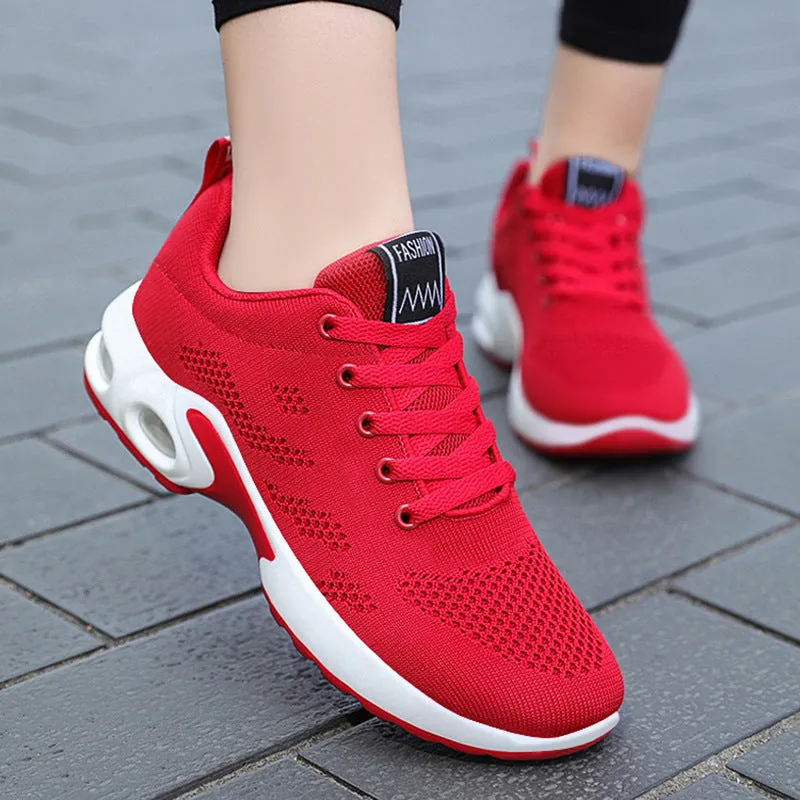 Stylish Women's Running Sneakers with Breathable Mesh and Air Cushion Sole