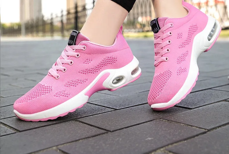Stylish Women's Running Sneakers with Breathable Mesh and Air Cushion Sole