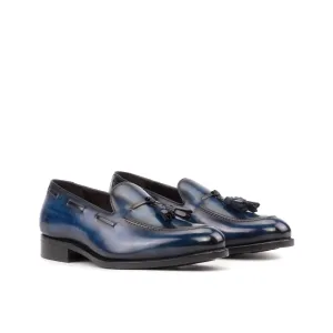 Tassel Loafer in Denim Patina Box Calf