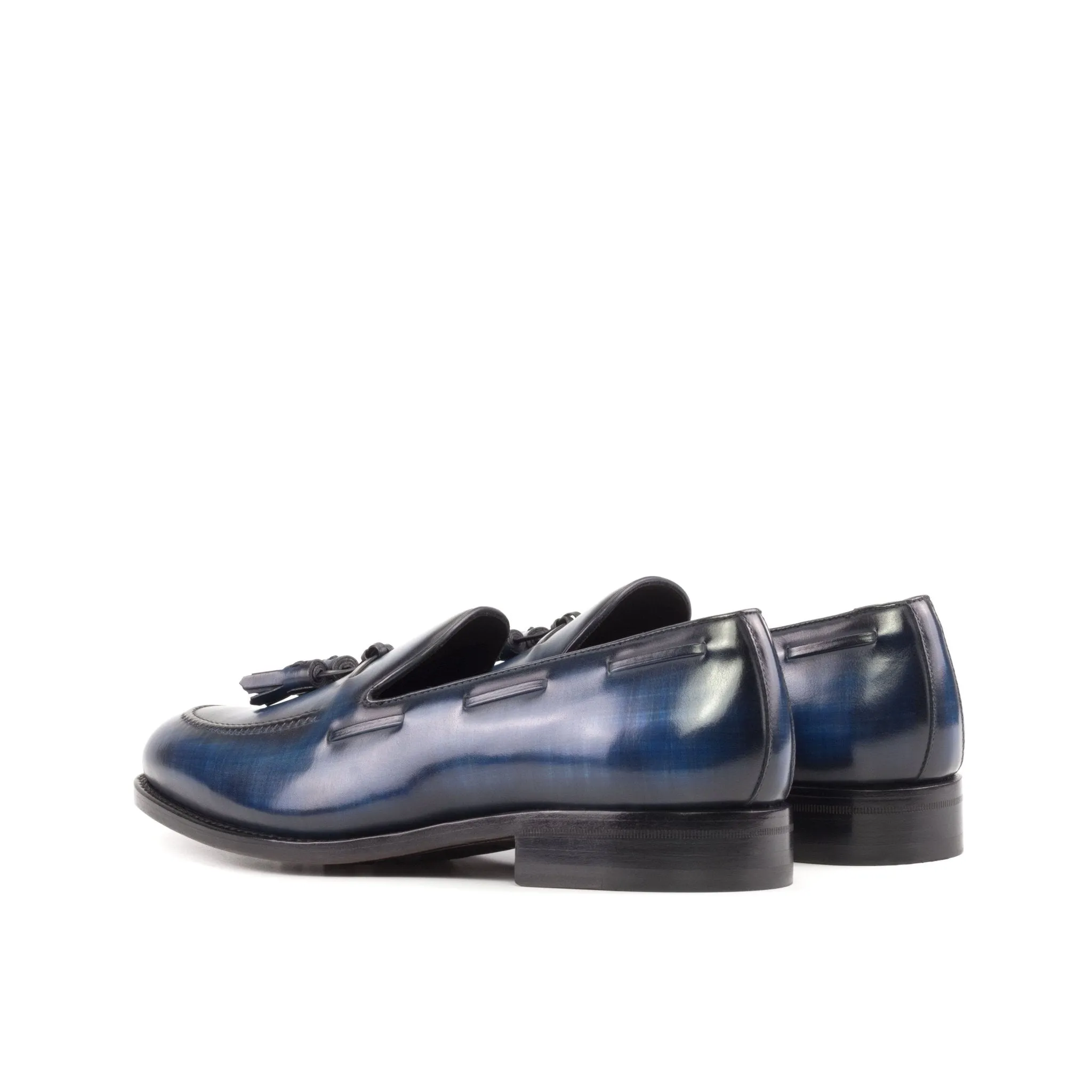 Tassel Loafer in Denim Patina Box Calf