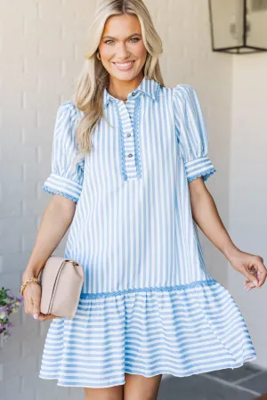The Charleston Light Blue Striped Dress