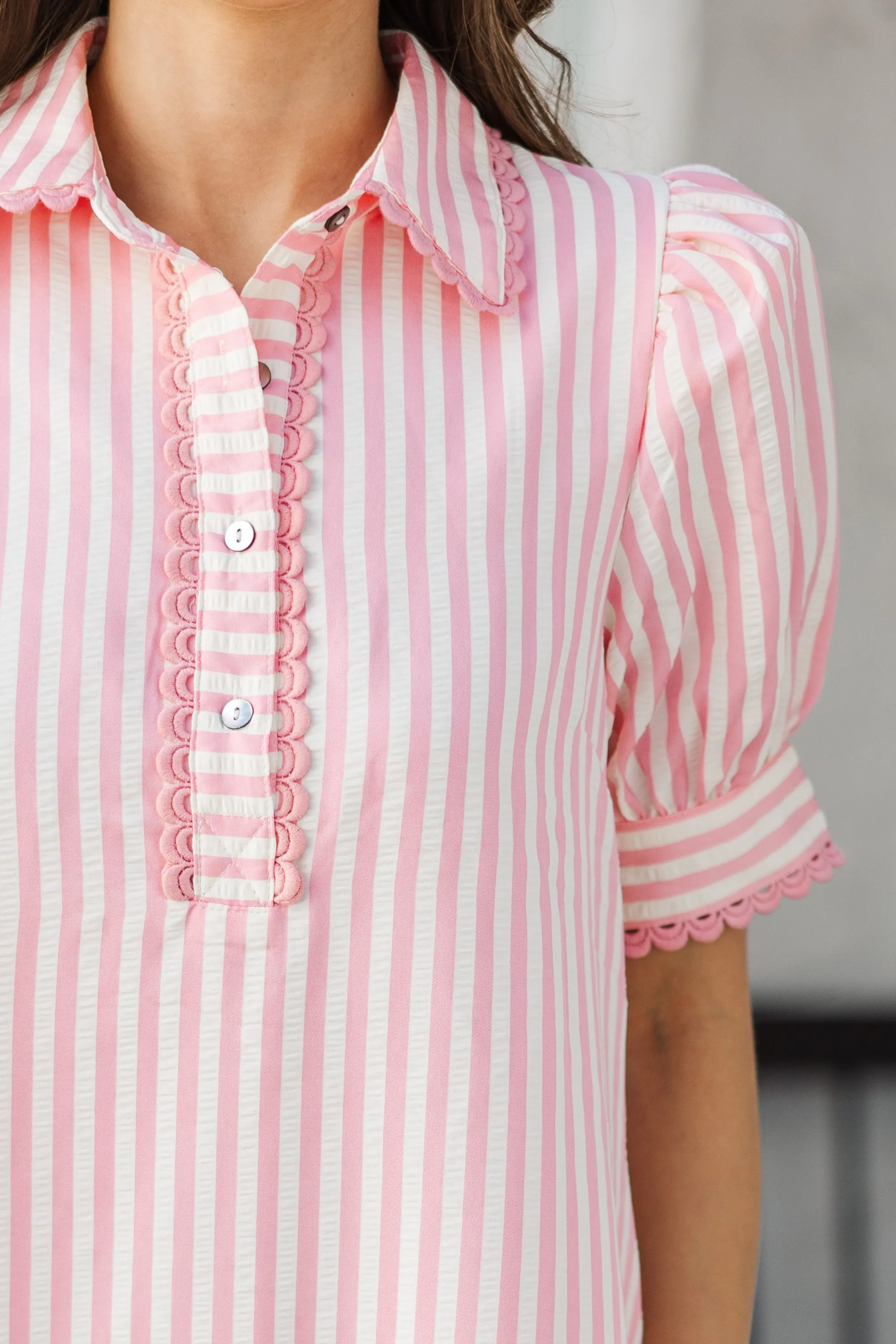 The Charleston Light Pink Striped Dress