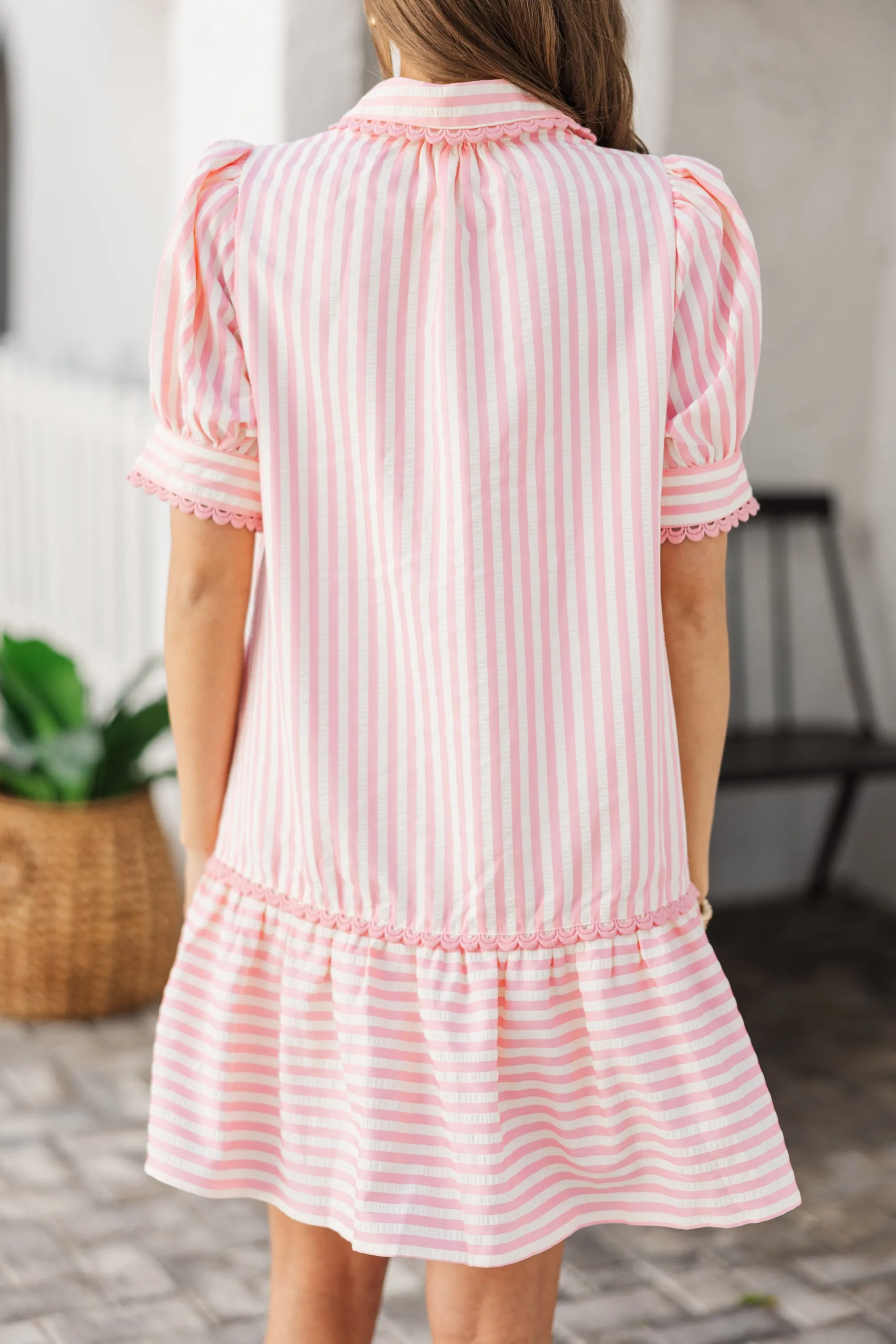 The Charleston Light Pink Striped Dress