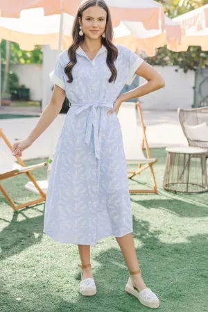The Stories Are True Light Blue Striped Dress