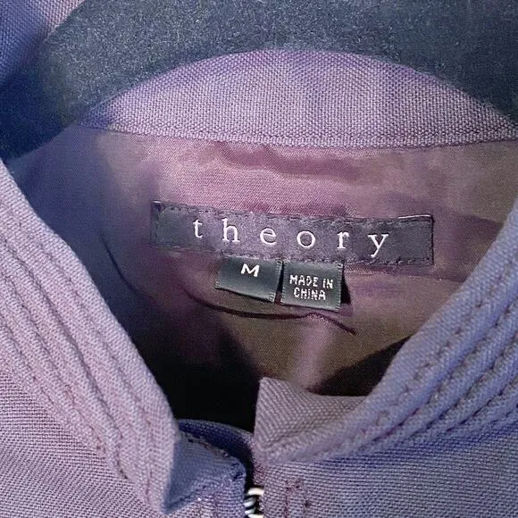 Theory Carly Navy Blue Cotton Military Jacket