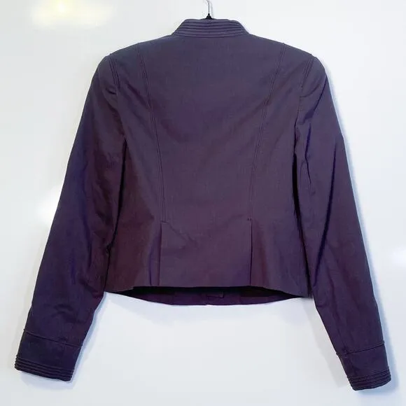 Theory Carly Navy Blue Cotton Military Jacket