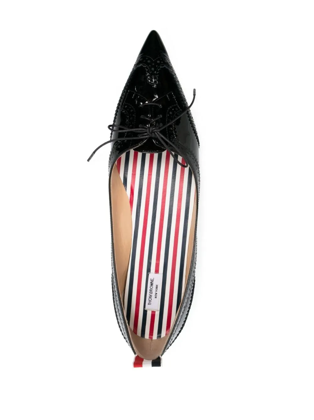 THOM BROWNE Pointed-Toe Patent Leather Loafers