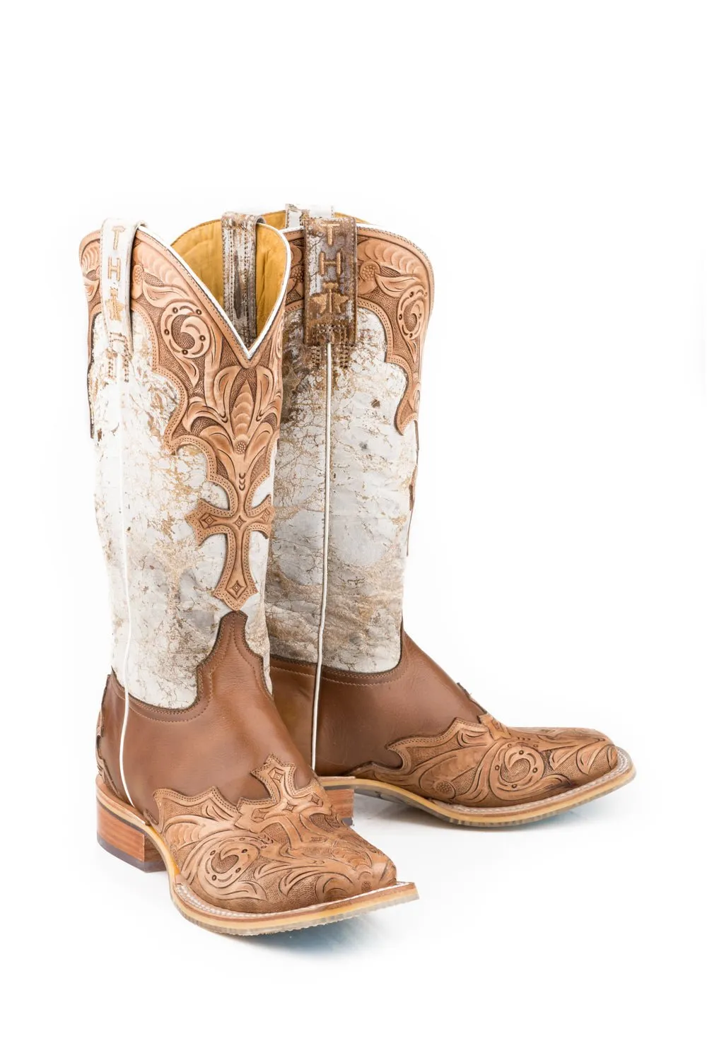 Tin Haul Womens Tan Leather Made in Heaven Cowboy Boots